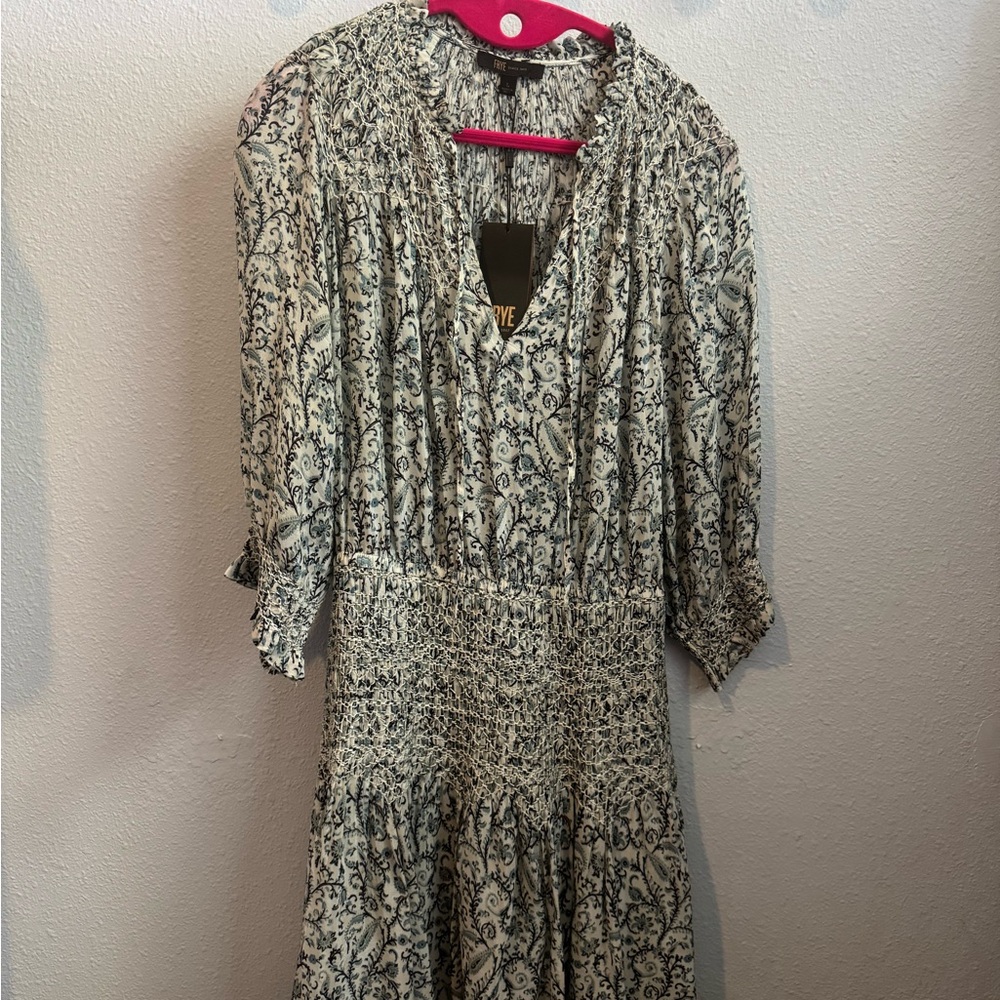 NWT Frye Blue Floral Mini Dress Sz Large
